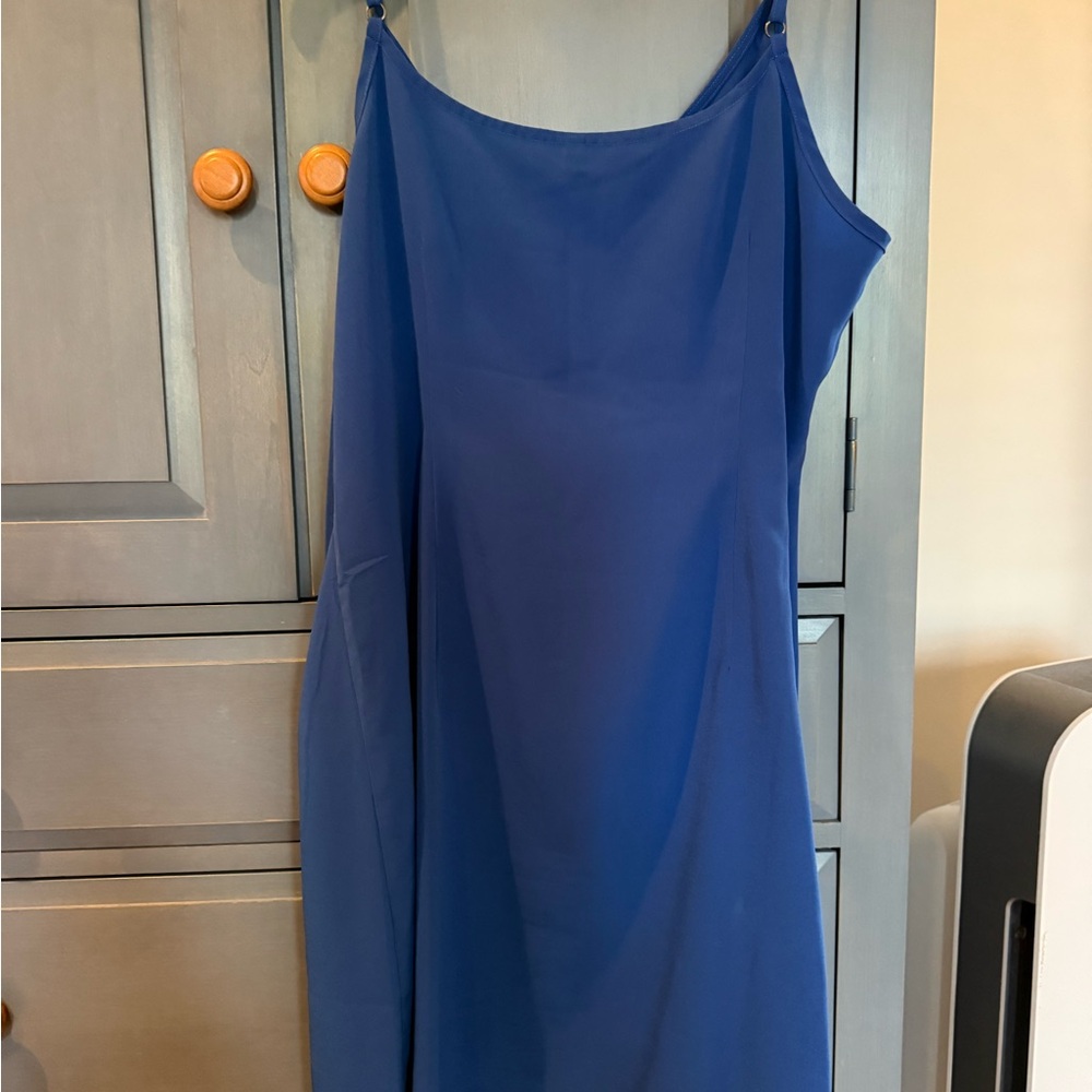 Floral Blue Dress with Belt - Picture 8 of 9